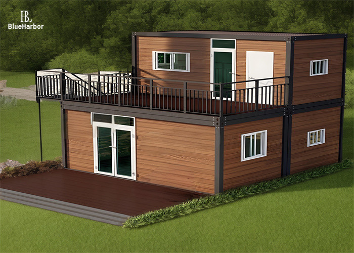 Résidentiel 2 étages maisons modulaires avec terrasse chambre solaire couleur optionnelle