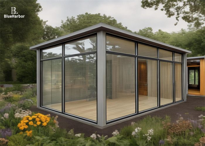 Studio préfabriqué multi-scénario avec fenêtres de sol à plafond de 20 à 46 m2