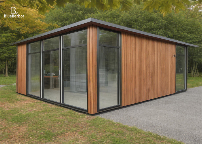 Studio préfabriqué multi-scénario avec fenêtres de sol à plafond de 20 à 46 m2