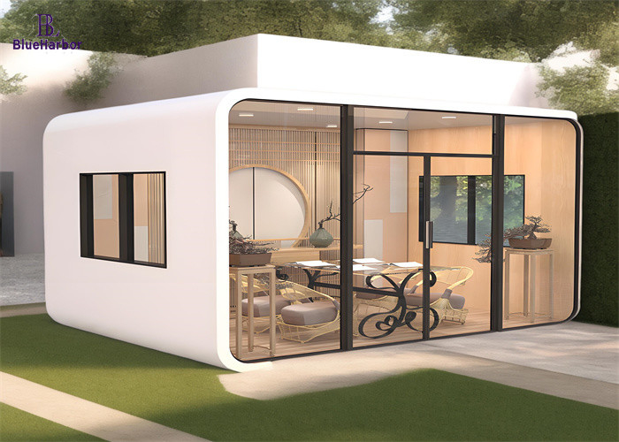 Coins arrondis Privé Studio préfabriqué dans un style artistique Structure en acier léger